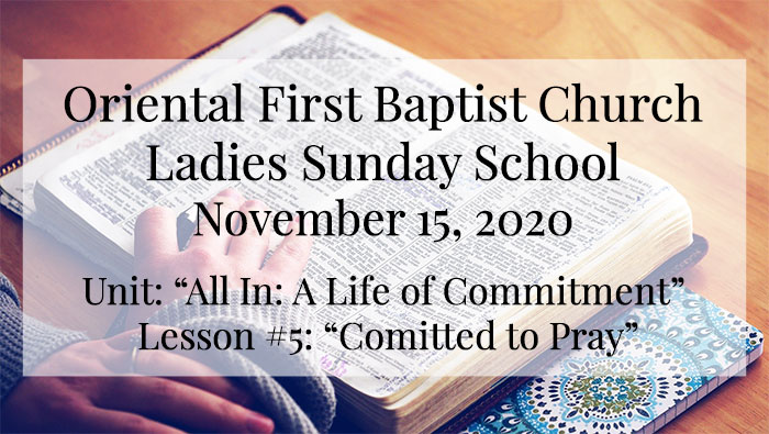 OFBC Ladies Sunday School for November 15 2020