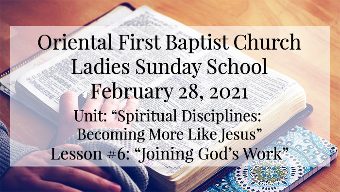 OFBC Ladies Sunday School for February 28 2021