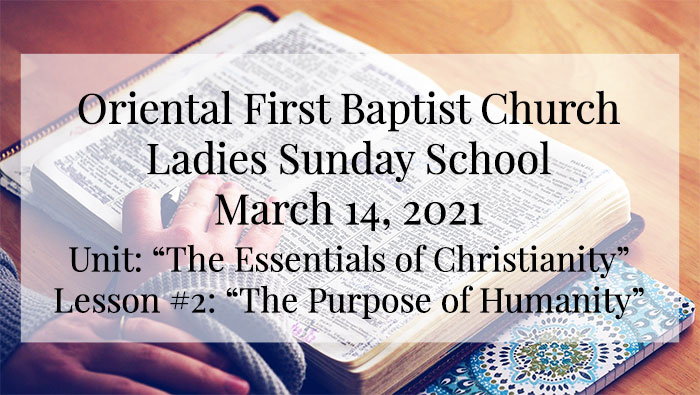 Ladies Sunday School for March 14 2021