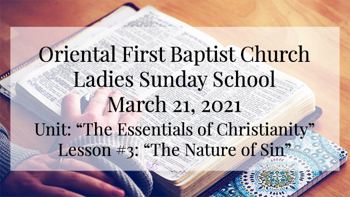 Ladies Sunday School for March 21 2021