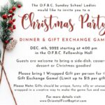 OFBC Christmas Party Announcement for December 4, 2022